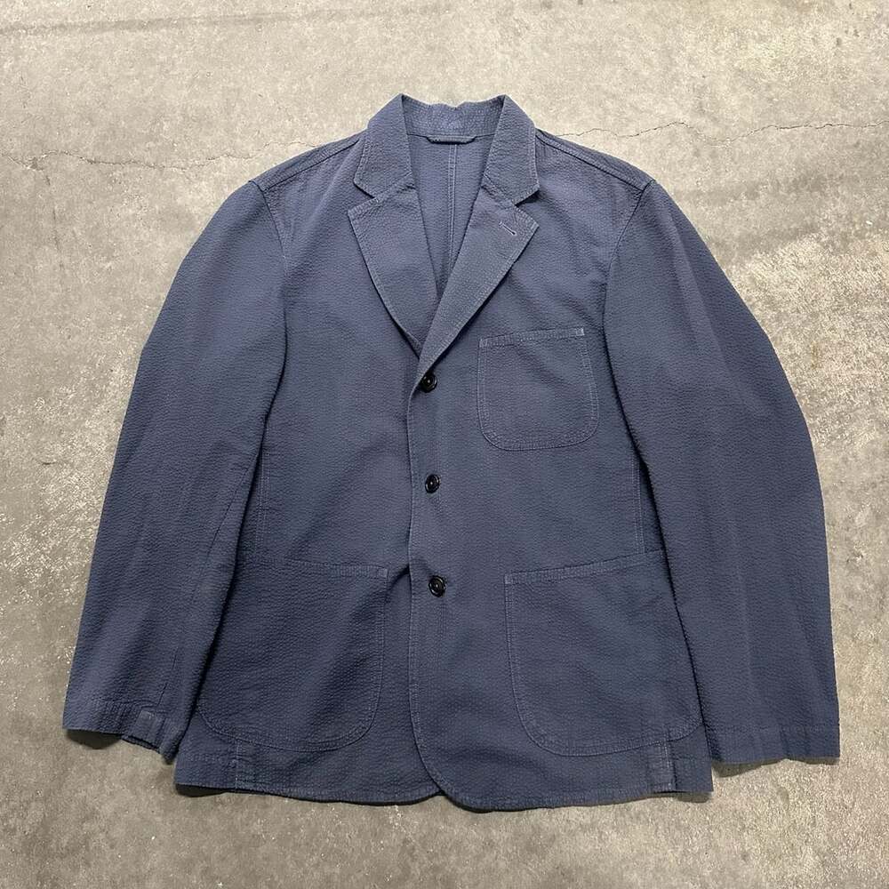Buck Mason Seersucker Cotton Blazer 3 Button Patch Pocket Sport Coat